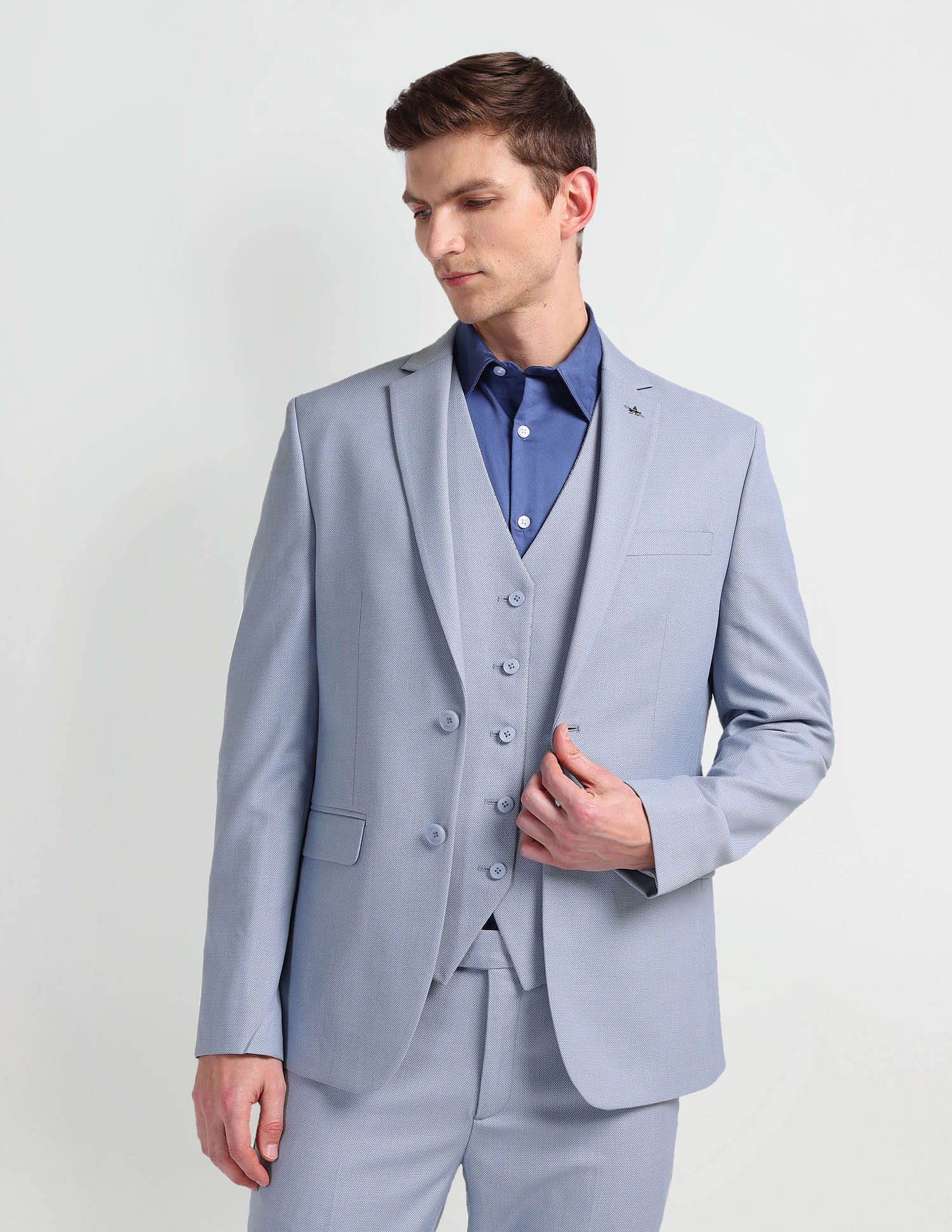 arrow Men 3 Piece Solid Suit-picture-27