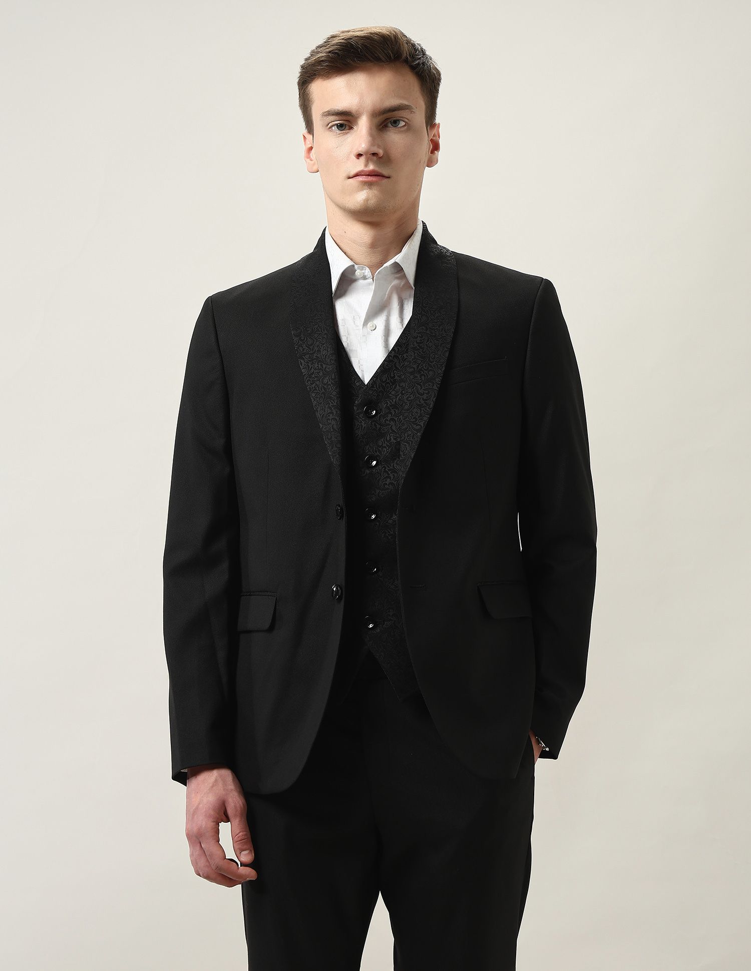 arrow Men Formal Wear Solid Suit-picture-24