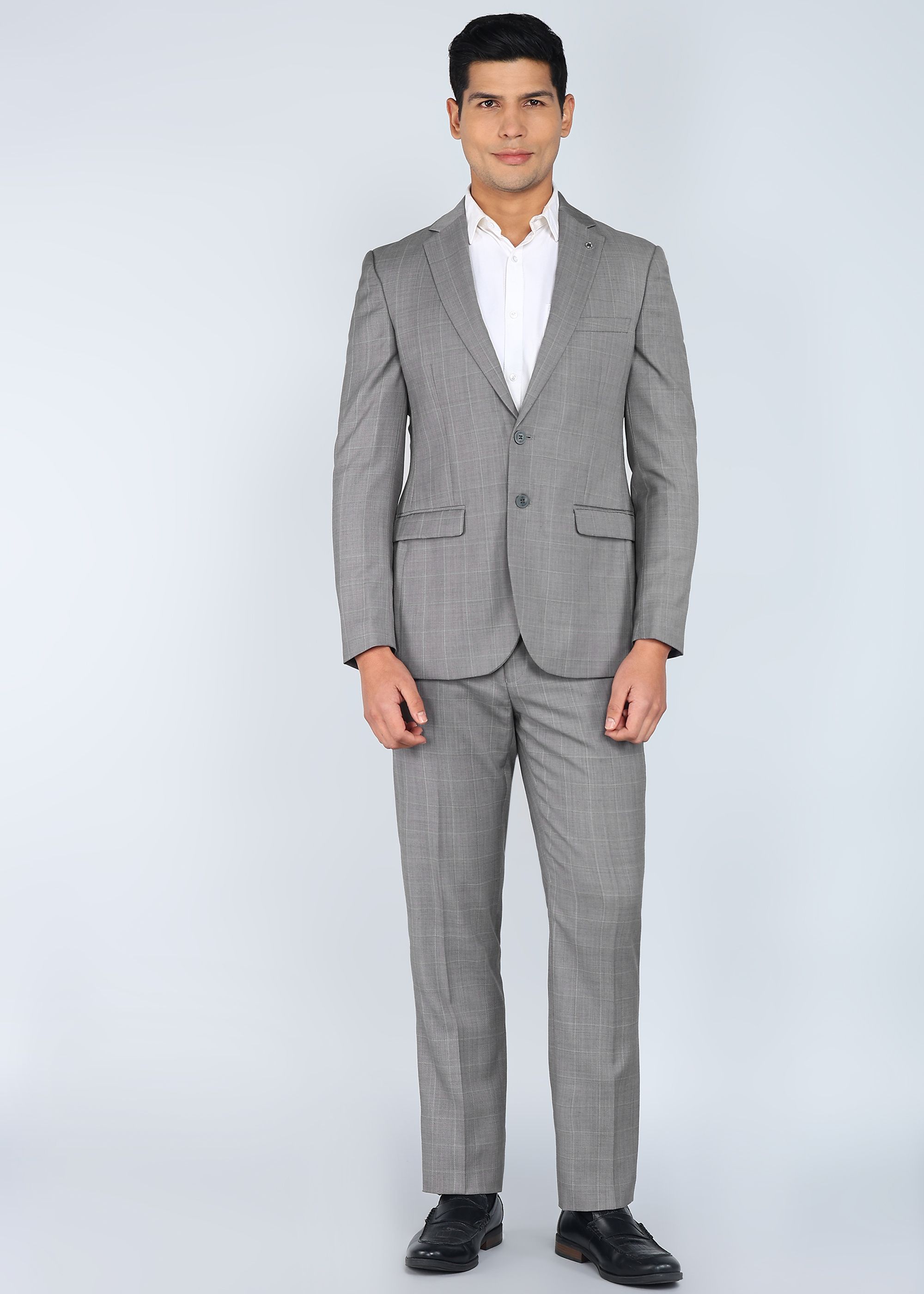 raymond Men SB 2BTN NOTCH LPL SUIT-2PCS CNTP FIT Checkered Suit-picture-38