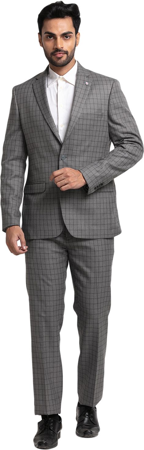 raymond Men SB 2BTN NOTCH LPL SUIT-2PCS CNTP FIT Checkered Suit-picture-16