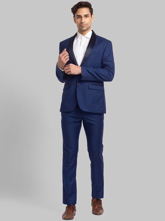park avenue Men SB2 BTN SHAWL LAPEL SUPER SLIM FIT Solid Suit-picture-12