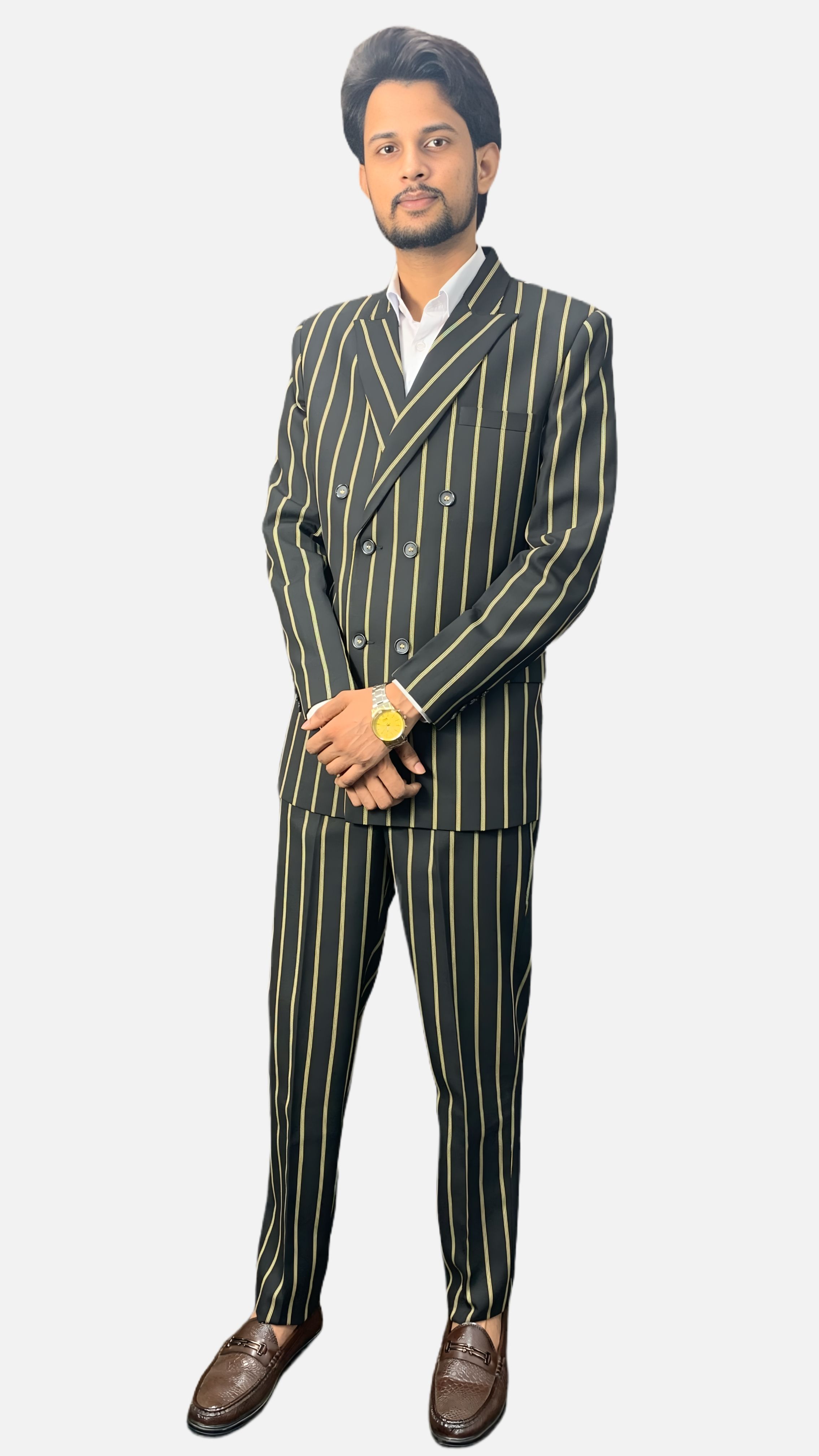gargian master cut Men 2pc Suit Striped Suit-picture-36