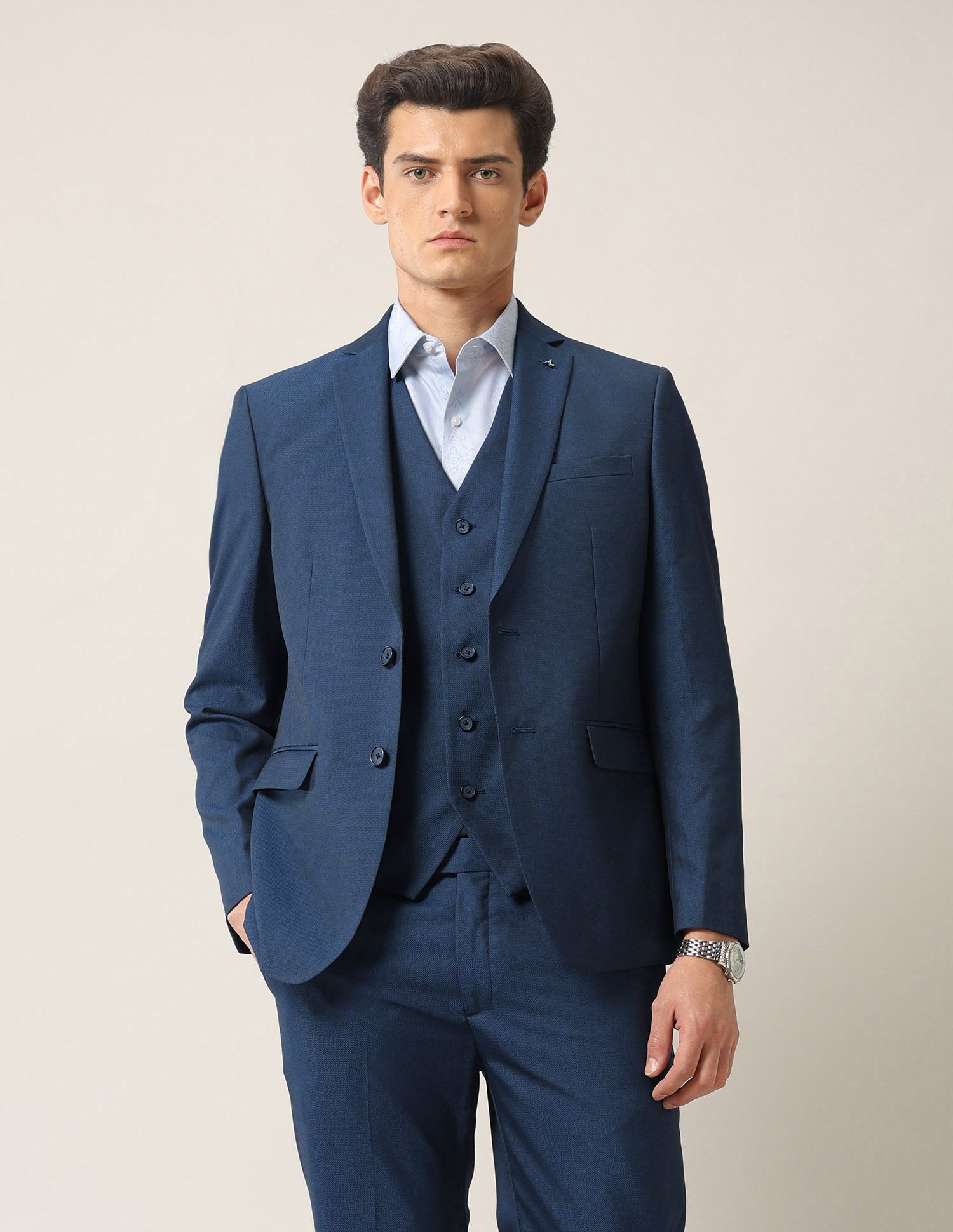 arrow Men 3-piece Self Design Suit-picture-29