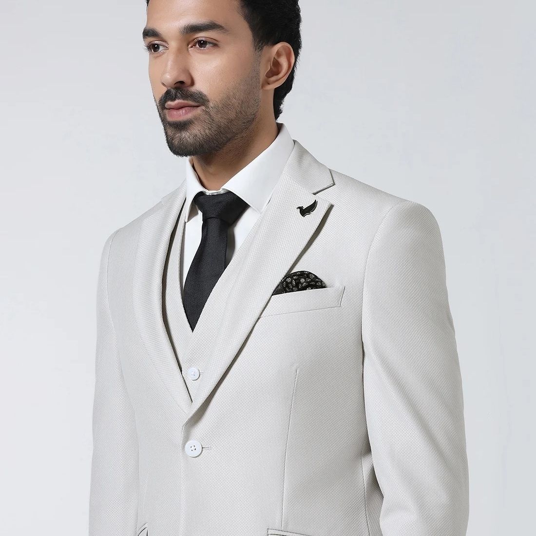 blackberrys Men Fitted Self Design Suit-picture-15