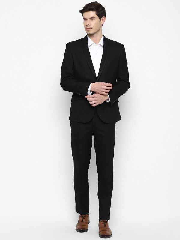 Men Two Piece Suit Self Design Suit-image-30