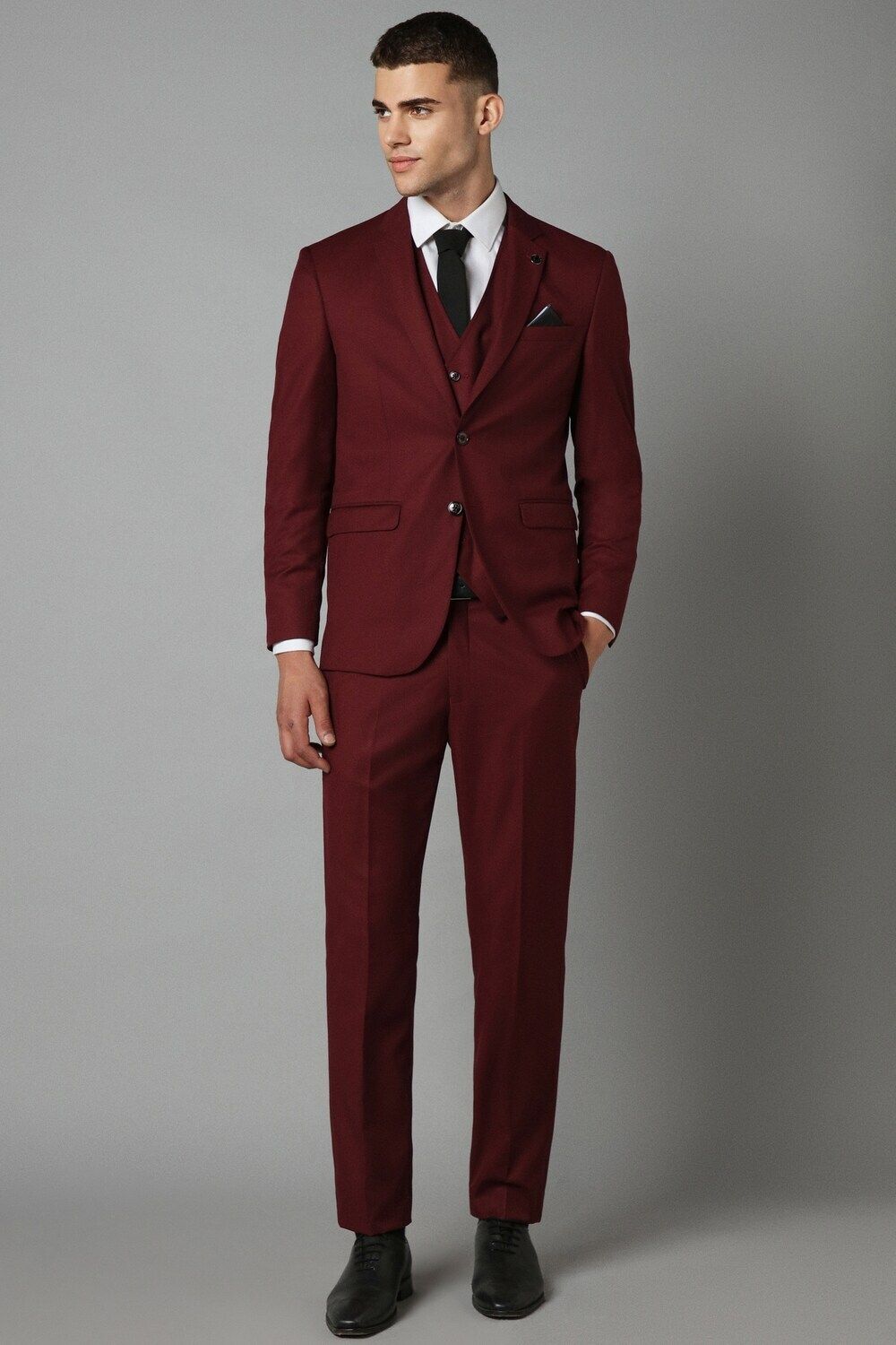 allen solly Men Single Breasted - 2 button Self Design Suit-picture-12