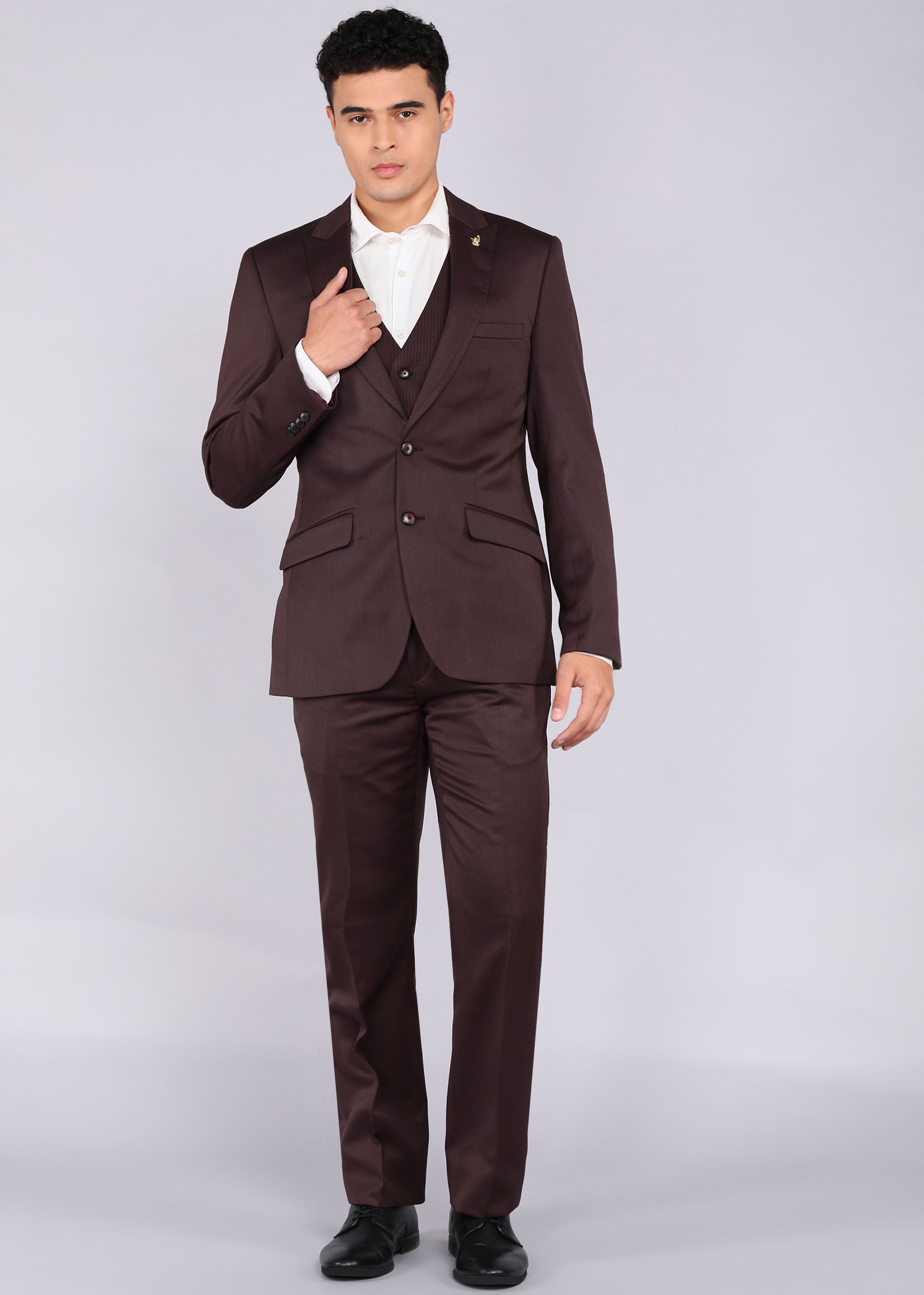 raymond Men 3PC SB2BTN C&S PK LPL WID WC - CONT FIT Solid Suit-picture-17