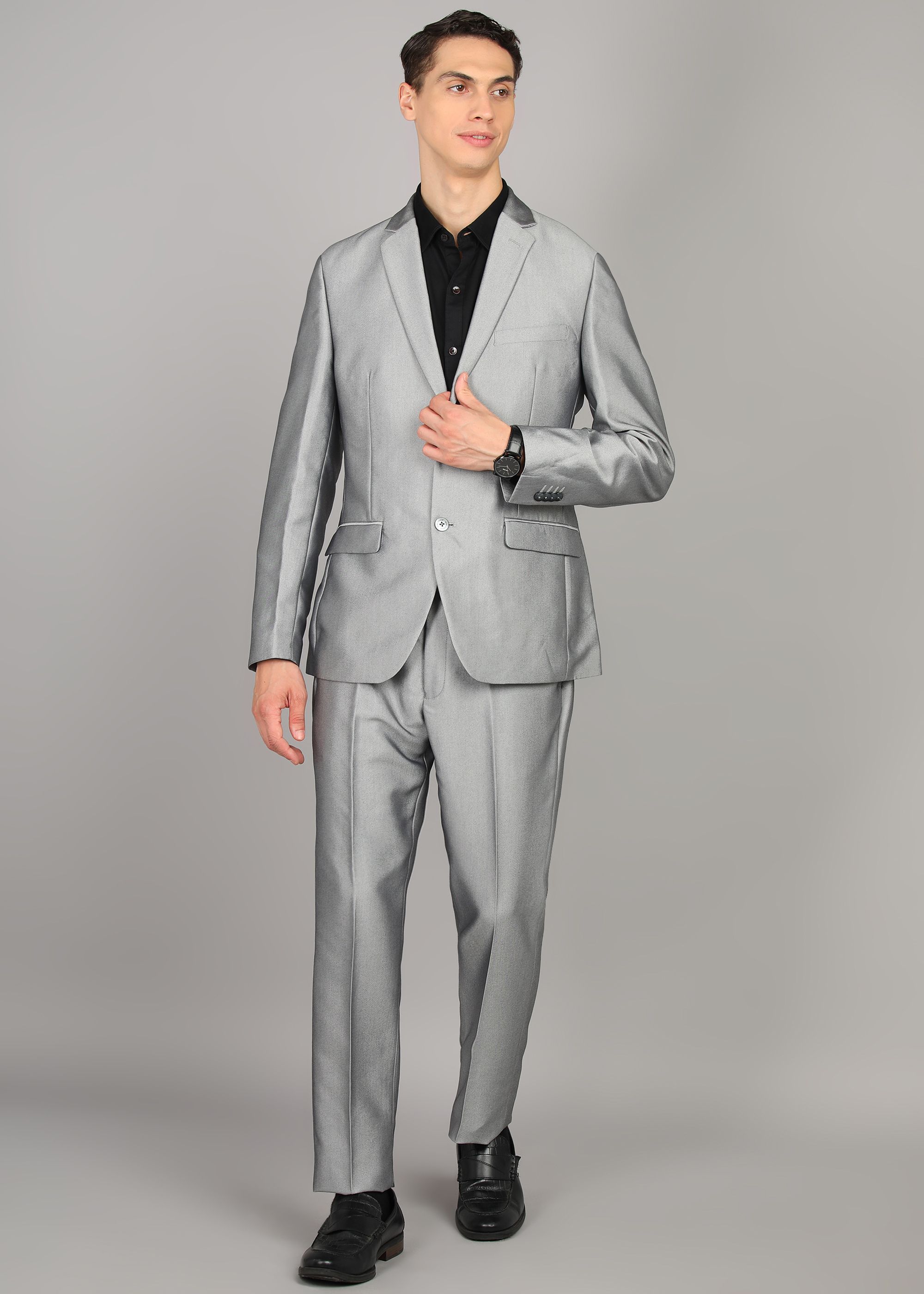 park avenue Men 2 Piece Suit Solid Suit-picture-29