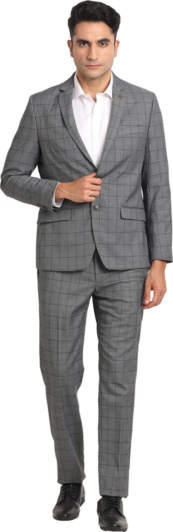 Men 2-Piece Suit Checkered Suit