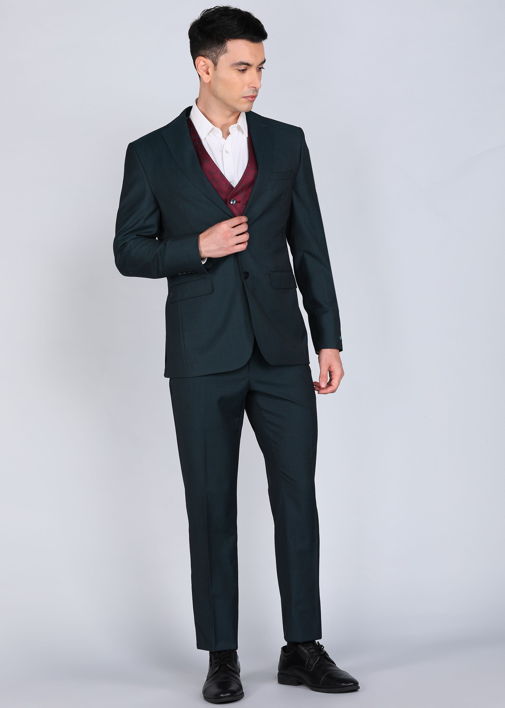 peter england Men Suits Self Design Suit-picture-23