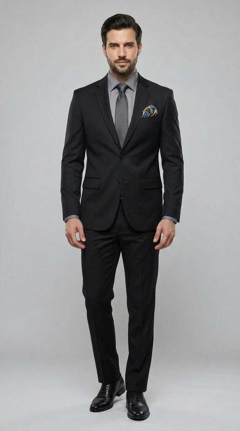 asthetic Men Single Breasted Self Design Suit-picture-34