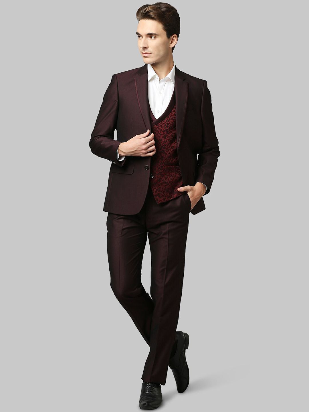raymond Men SB C&S NOTCH LPL & WCOAT-CNT FIT 3PCS Self Design Suit-picture-16