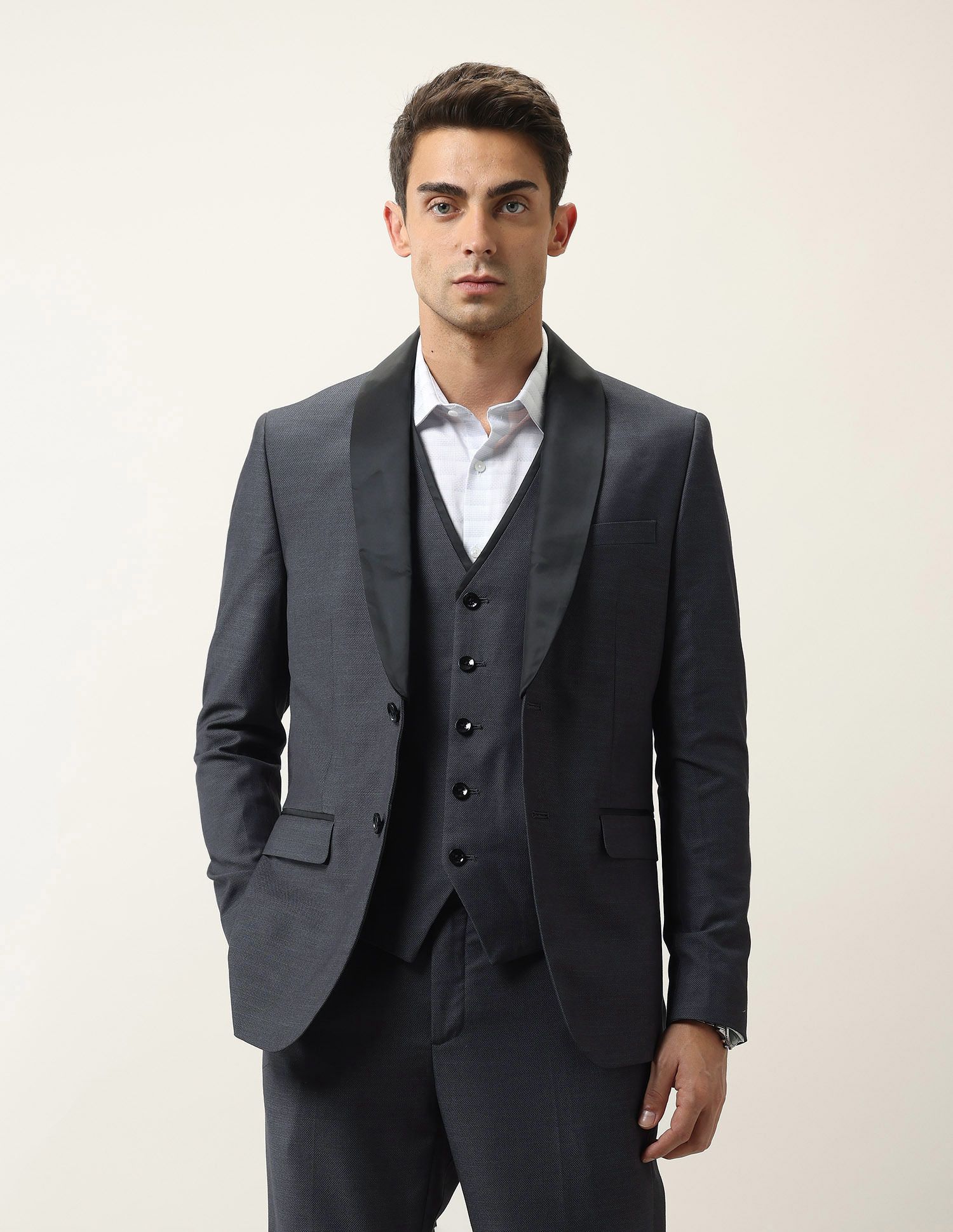arrow Men 3-piece Self Design Suit-picture-32