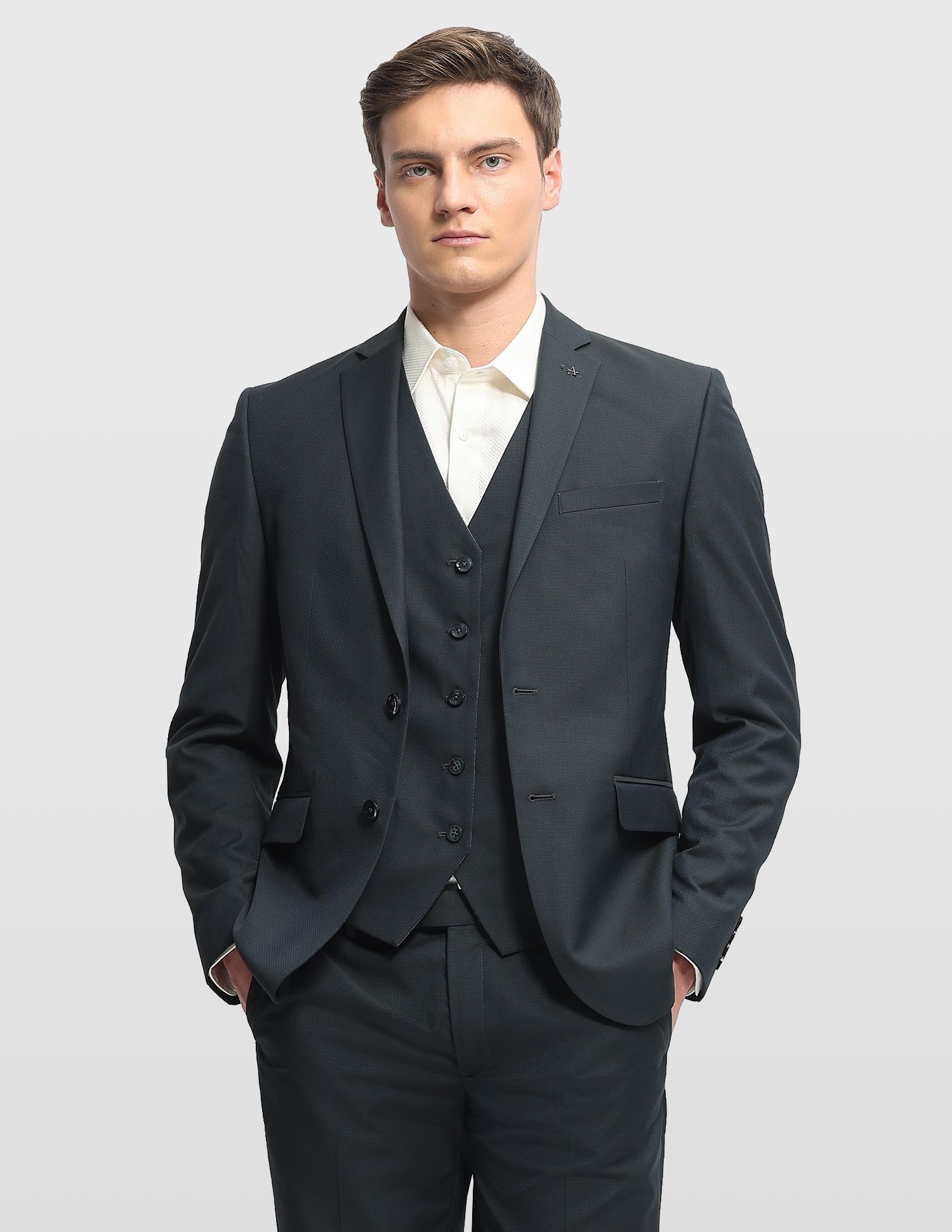 arrow Men Formal Wear Self Design Suit-picture-31