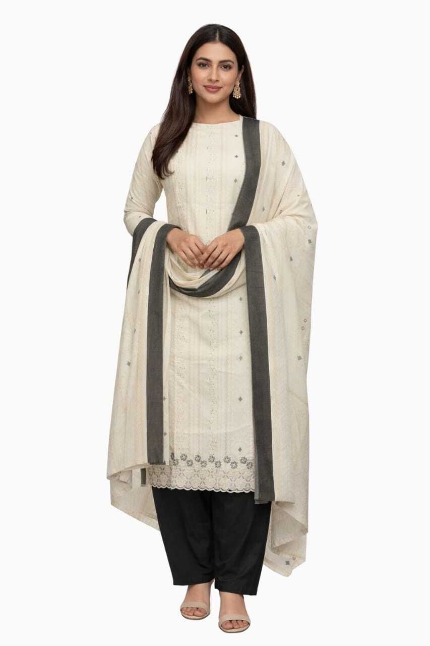 Women unstitched Embroidered Suit
