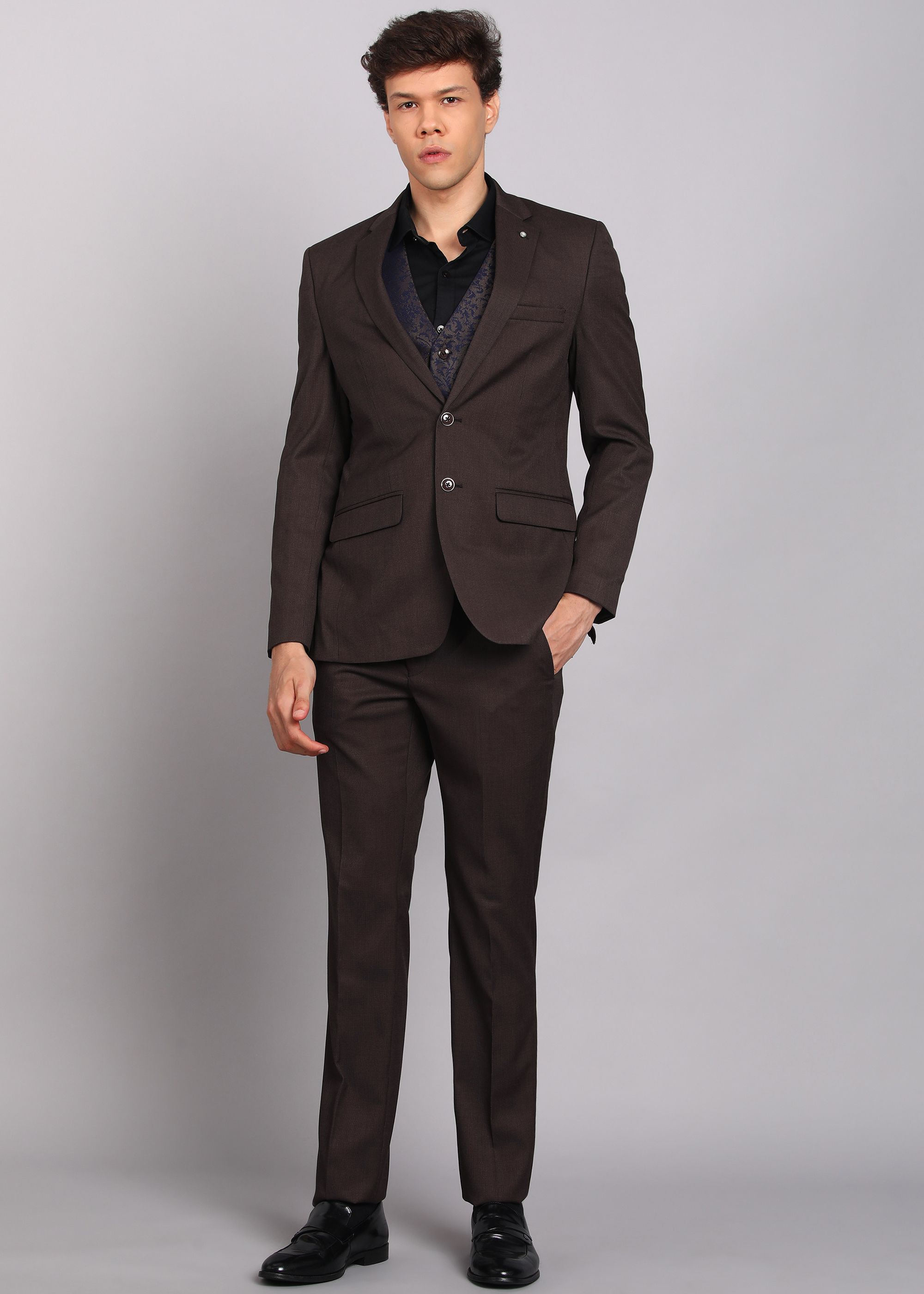 raymond Men 3 Piece Suit Self Design Suit-picture-12