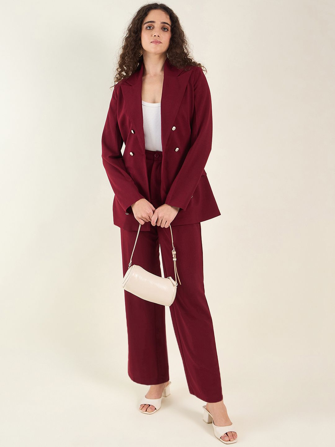 Women Tailored Blazer Co-ord Set for Women Solid Suit