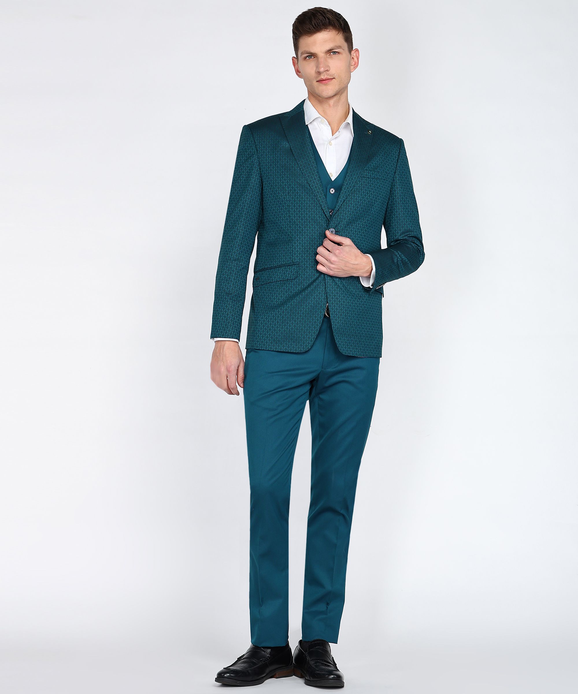peter england Men 3 PC Suit Printed Suit-picture-21