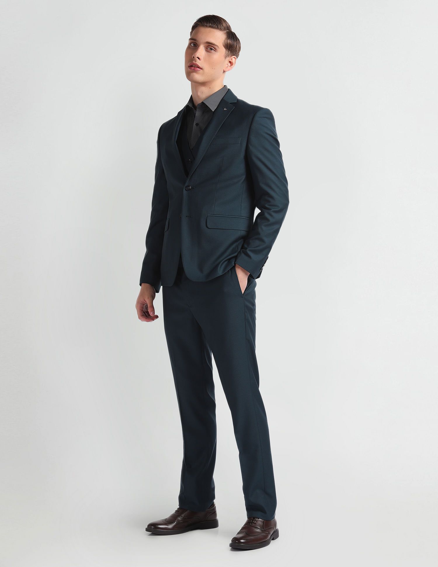 arrow Men Single-breasted Solid Suit-picture-22