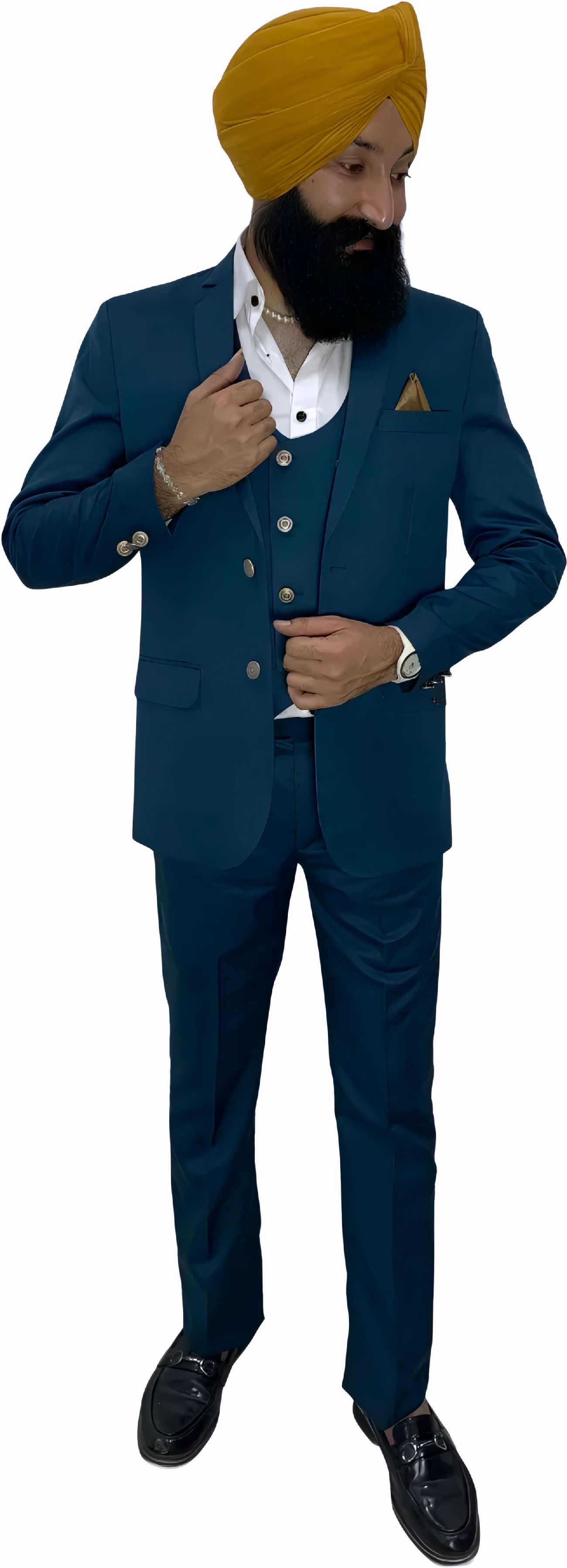 gargian master cut Men Single Breasted Solid Suit-picture-27