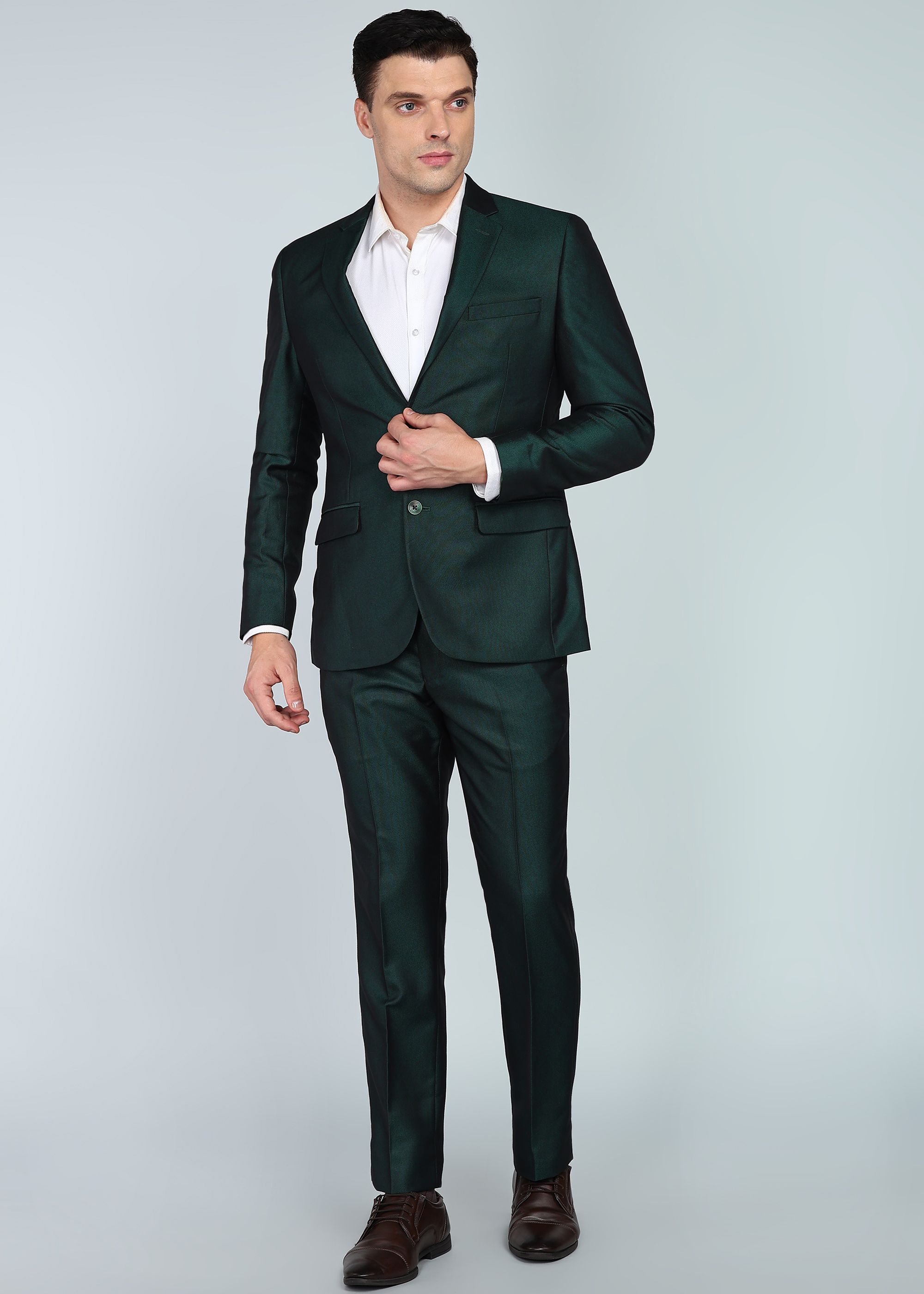 park avenue Men 2PC NOTCH BASIC- SUPER SLIM FIT 85% TR/15% RAYON Self Design Suit-picture-35