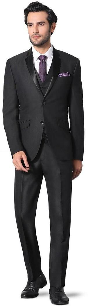 Men Fitted Solid Suit-image-33