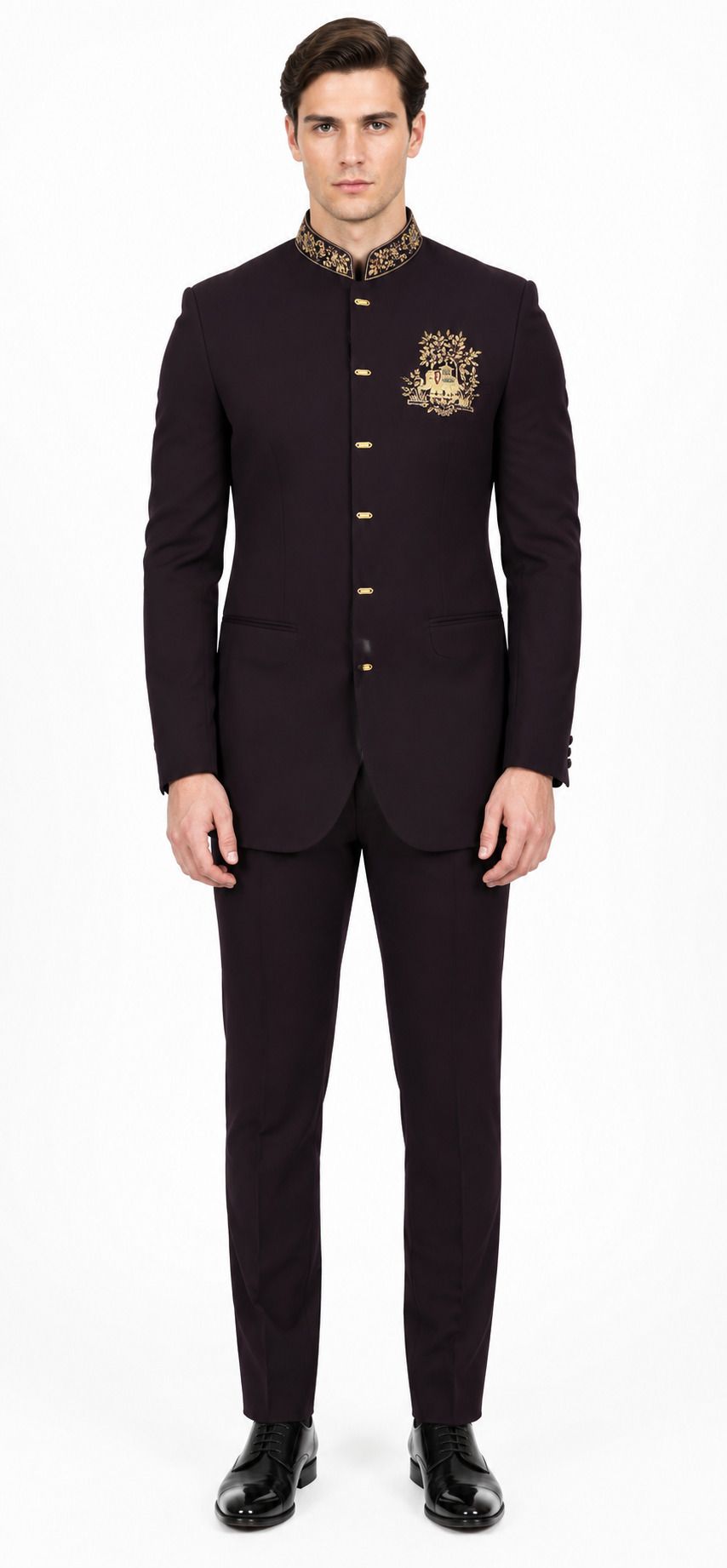 lugano Men Indo Western Suit Animal Print Suit-picture-24