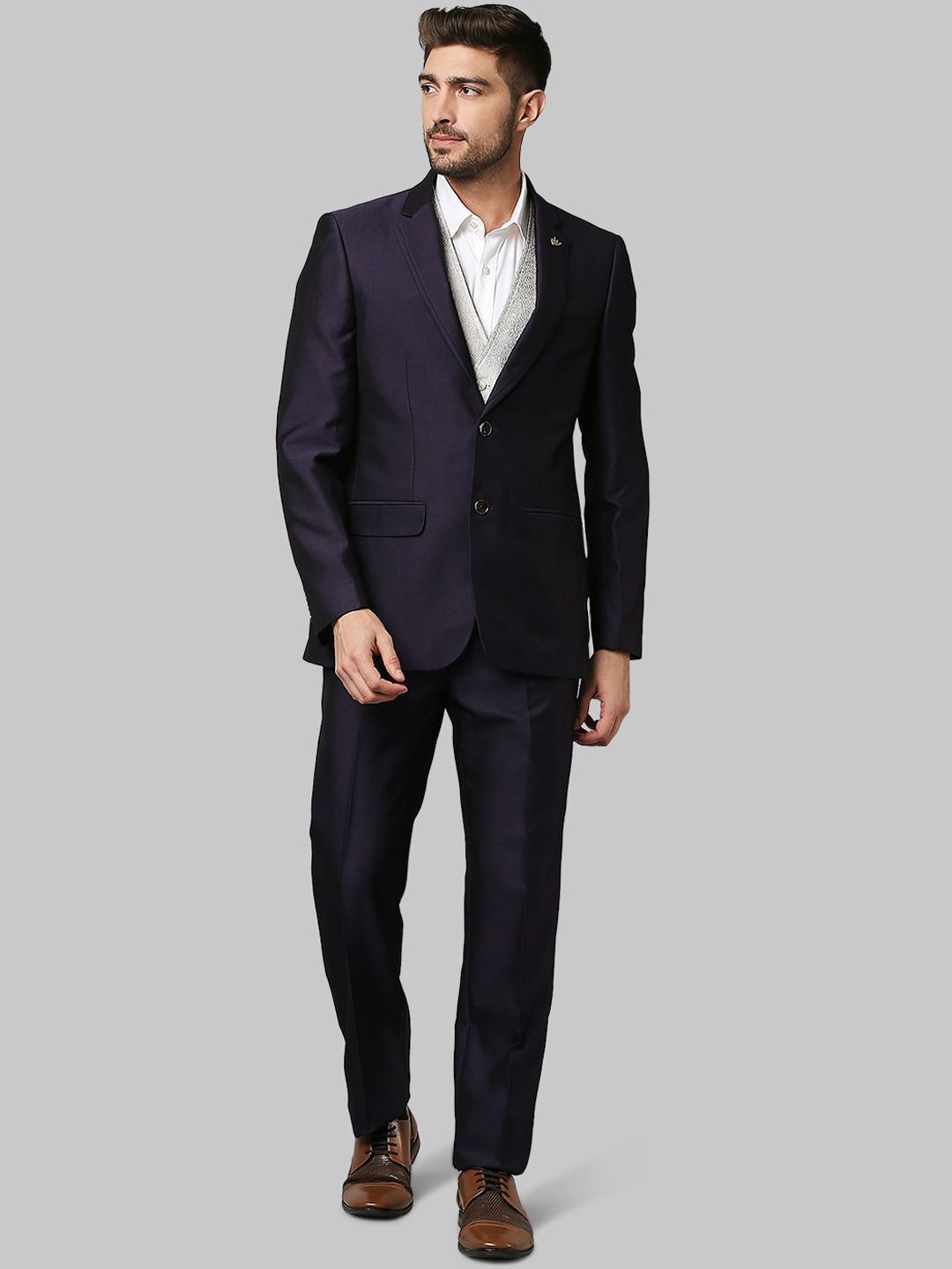 raymond Men 3PC SB 2BTN PK LPL C&S CLR REV.WC-CONT Solid Suit-picture-14