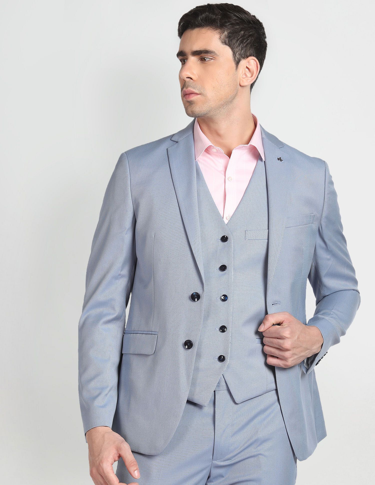 arrow Men Reversible Waistcoat Three Piece Suit Solid Suit-picture-18