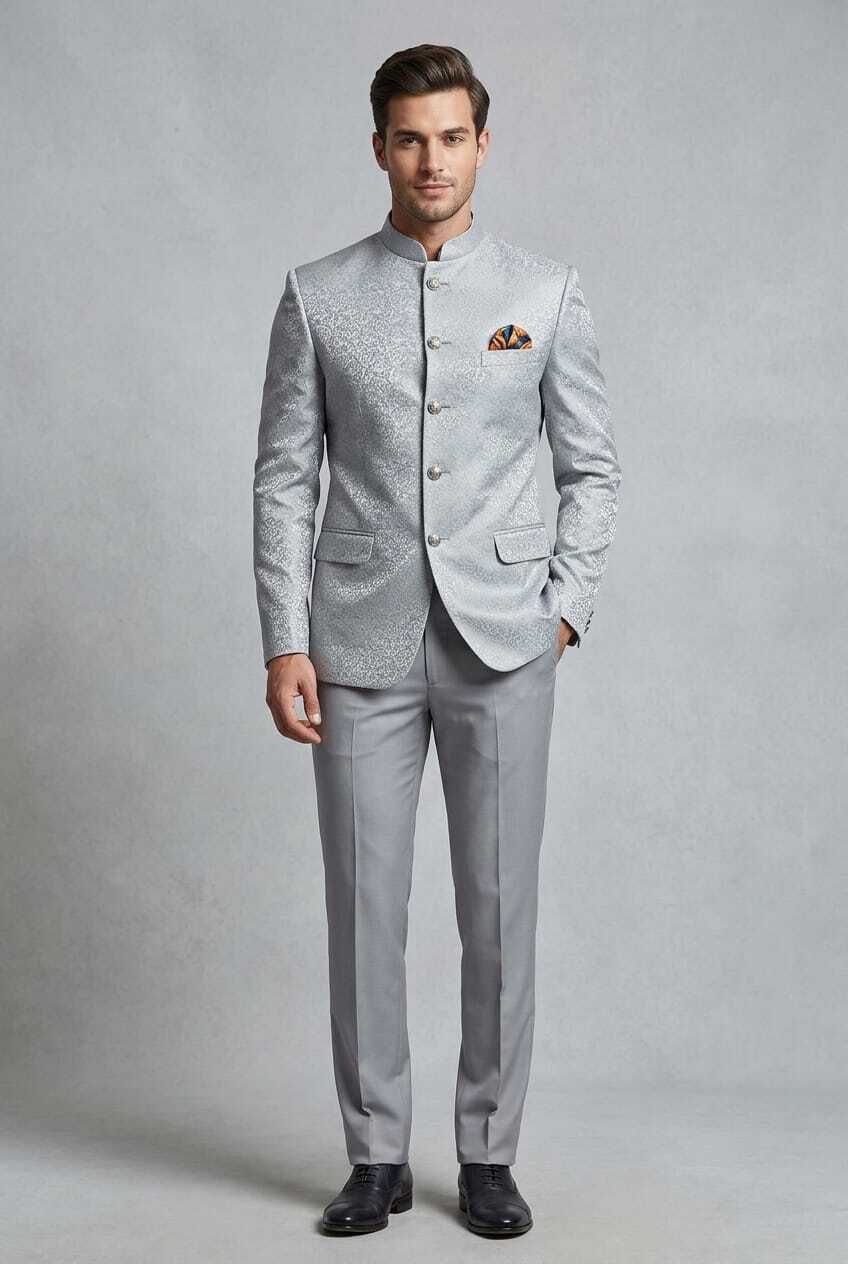 asthetic Men Mandarin Self Design Suit-picture-13