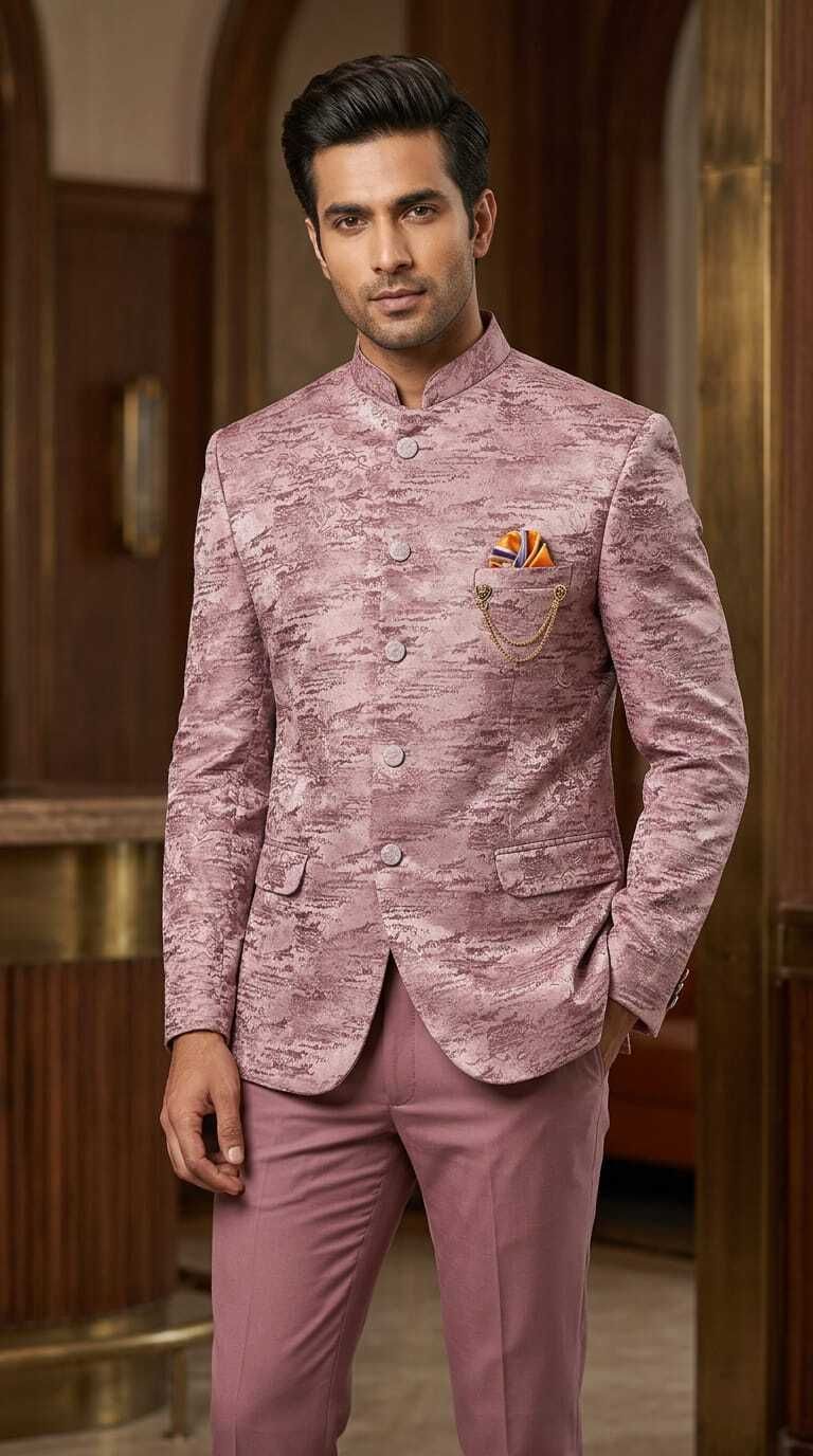asthetic Men Mandarin Printed Suit-picture-16