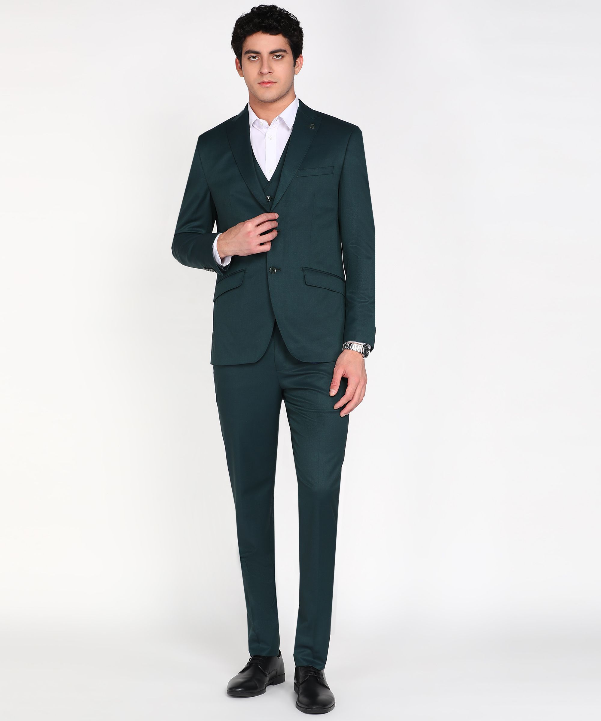 peter england Men 3 PC Suit Solid Suit-picture-12
