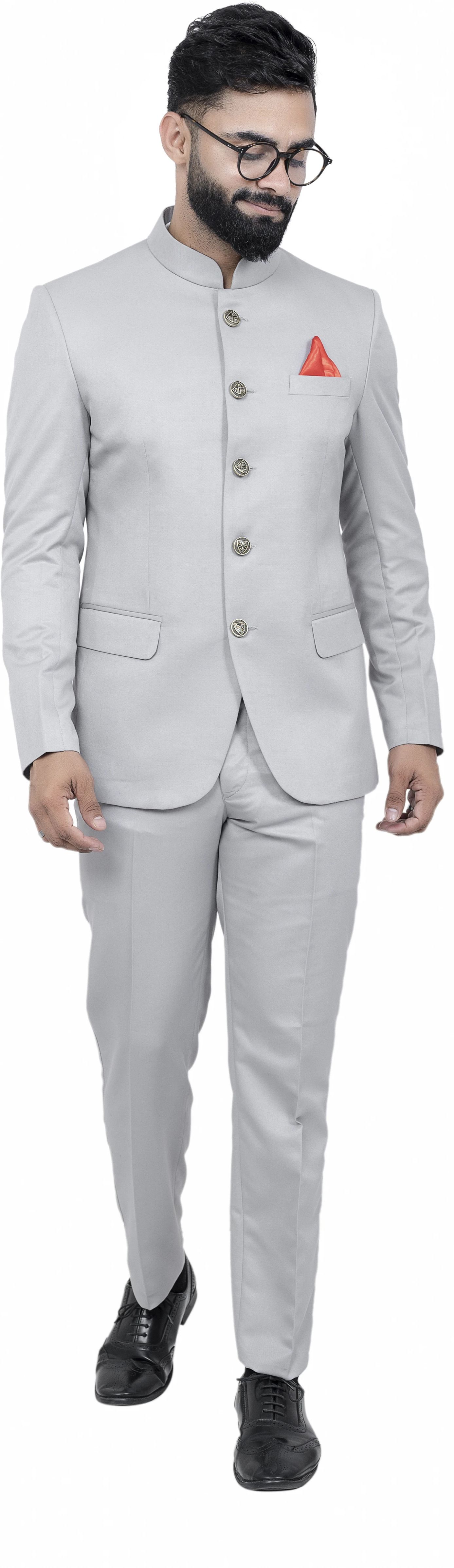 Men jodhpuri bandhgala Solid Suit