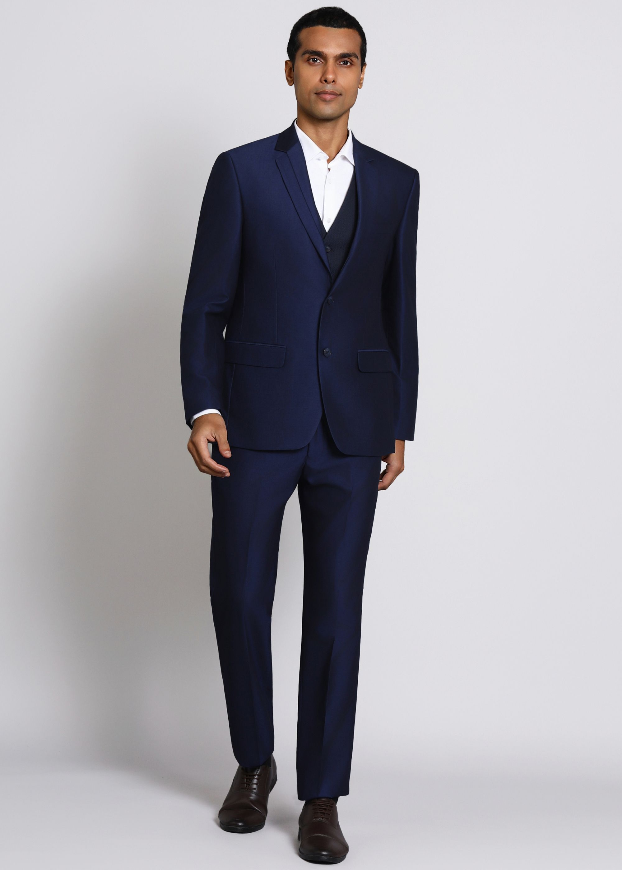 park avenue Men 3 Piece Suit Solid Suit-picture-39