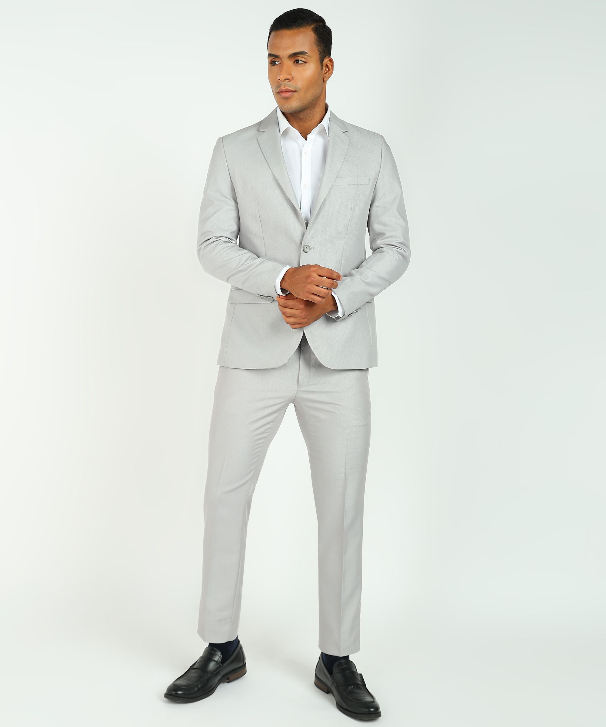 park avenue Men 2 Piece Suit Self Design Suit-picture-34