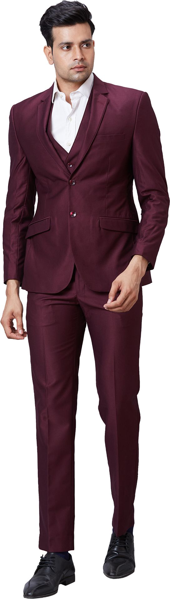 park avenue Men 2SB 3 PC NOTCH WITH PIPING W/C-S.SLIM Self Design Suit-picture-20