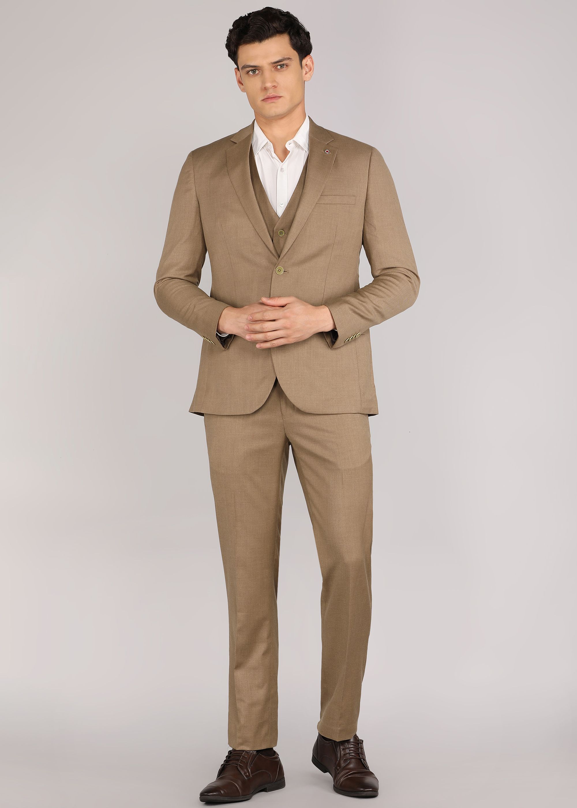 raymond Men SB 2BTN NOTCH LPL SUIT-3PCS CNTP FIT Solid Suit-picture-21