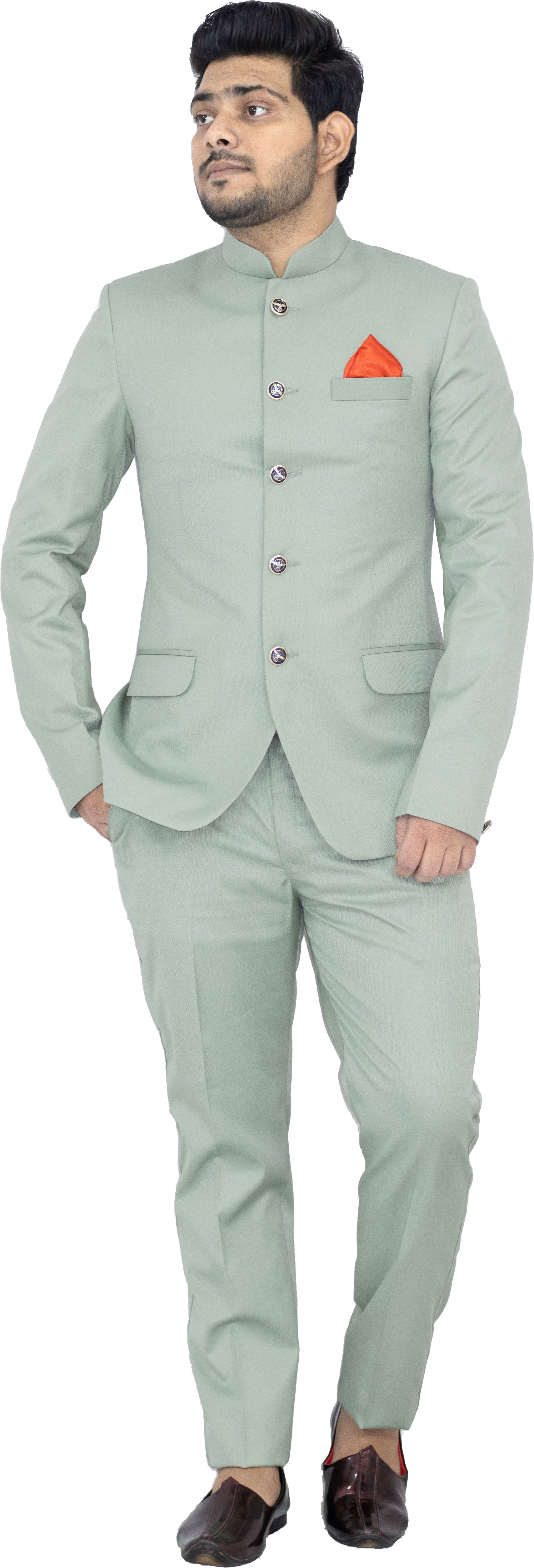 Men Jodhpuri Bandhgala Solid Suit