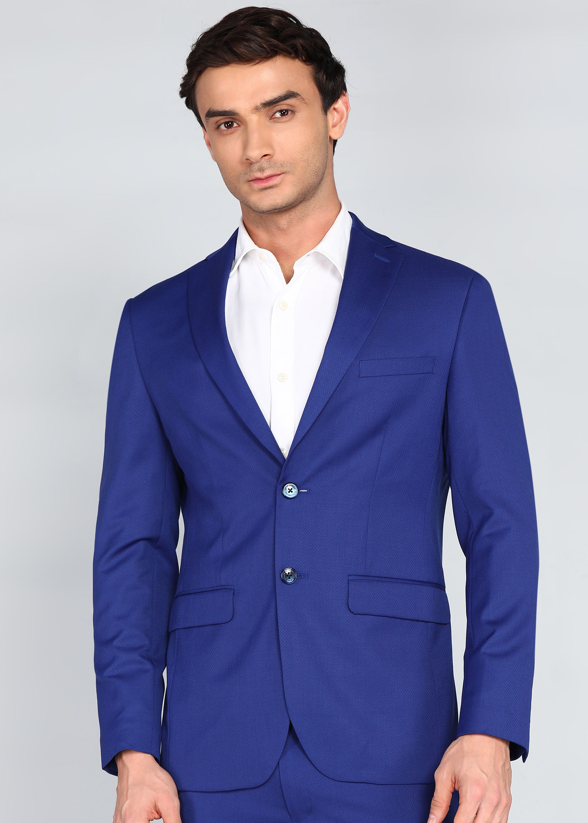 peter england Men 2 PC Suit Textured Suit-picture-21