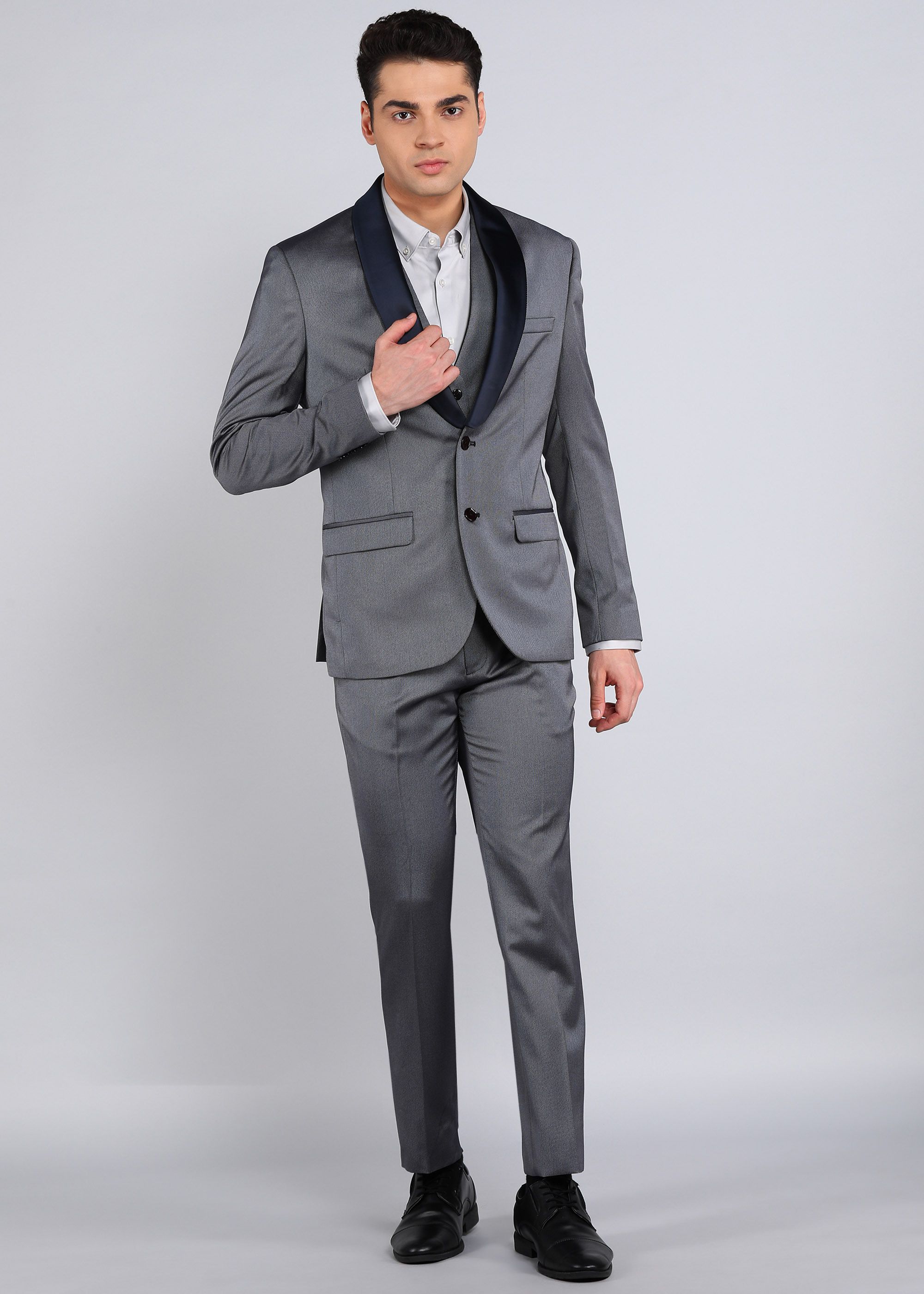 park avenue Men SB2 BTN SLM DETCHBL SHWL REV WC 3PC SUIT Solid Suit-picture-22