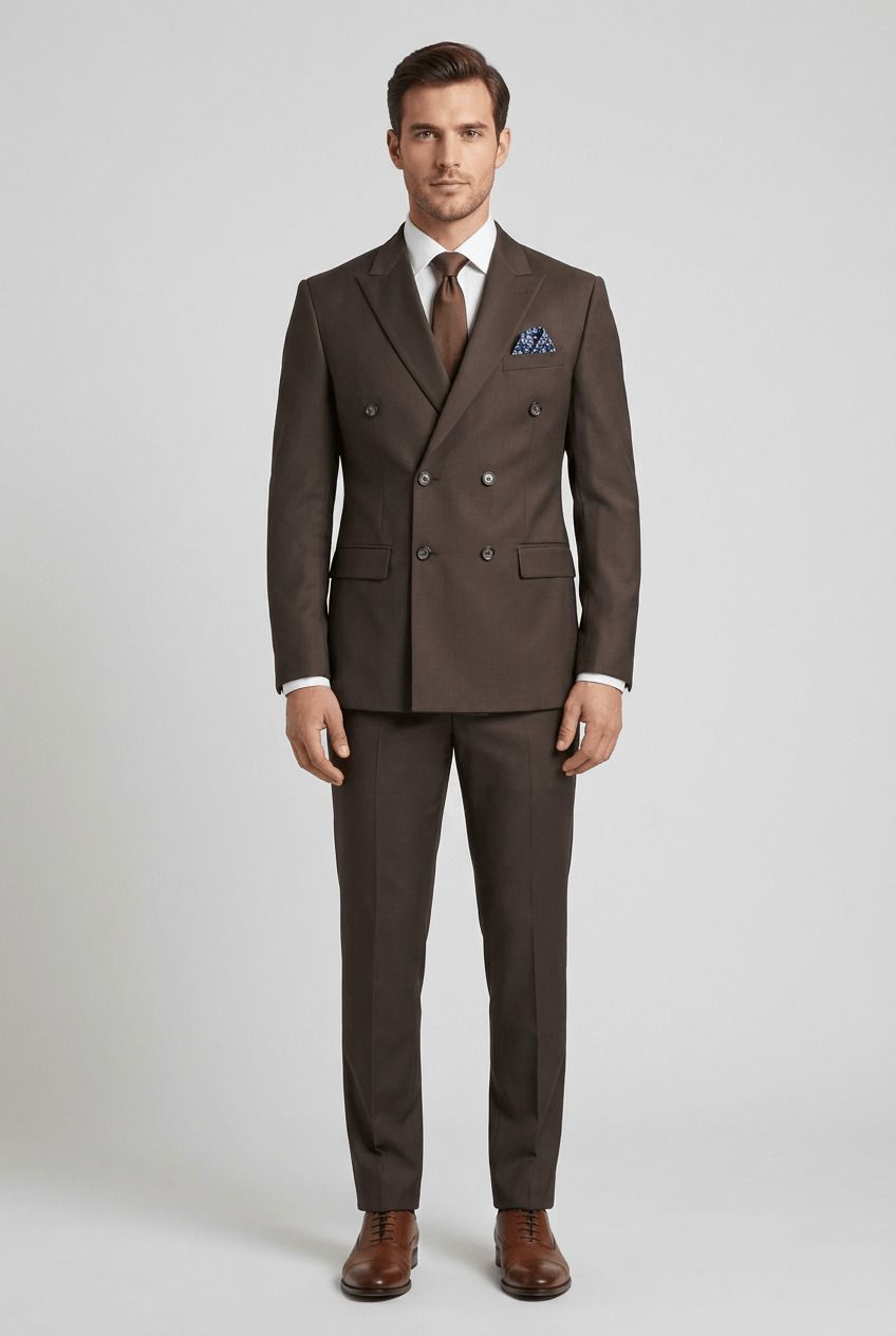 asthetic Men Double Breasted Solid Suit-picture-24
