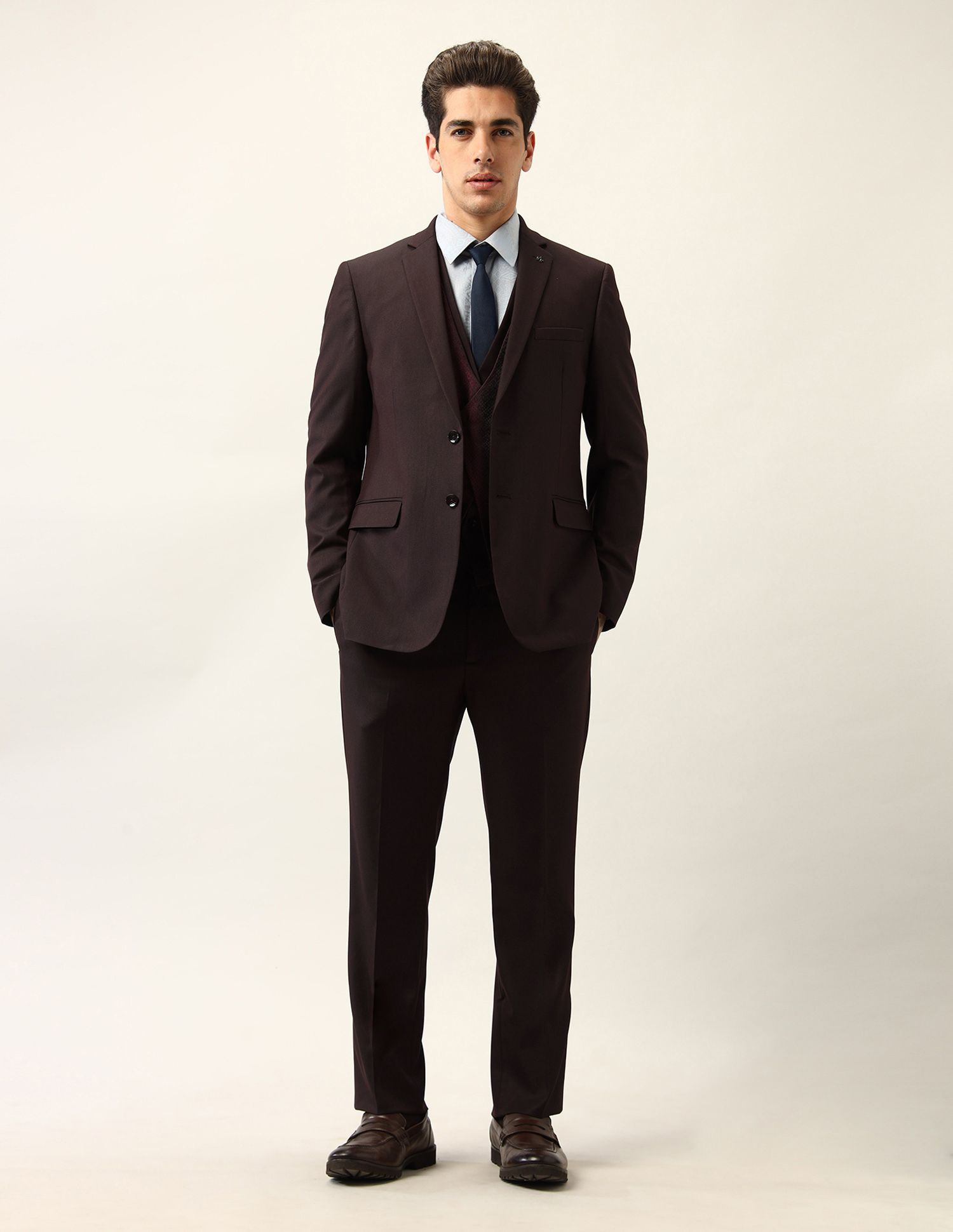 arrow Men 3-piece Solid Suit-picture-21