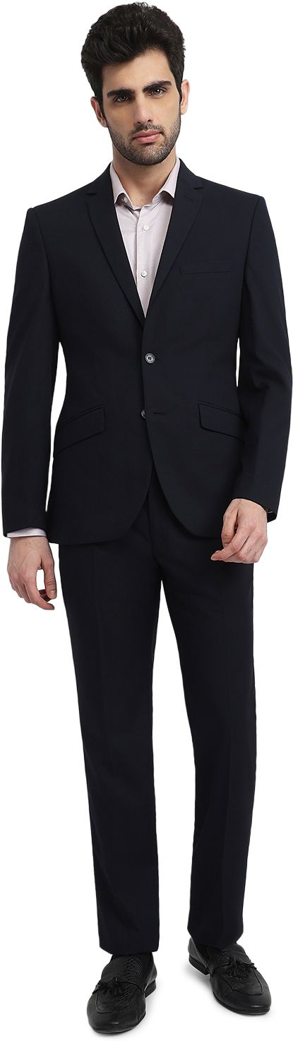 park avenue Men Single Breasted Solid Suit-picture-40