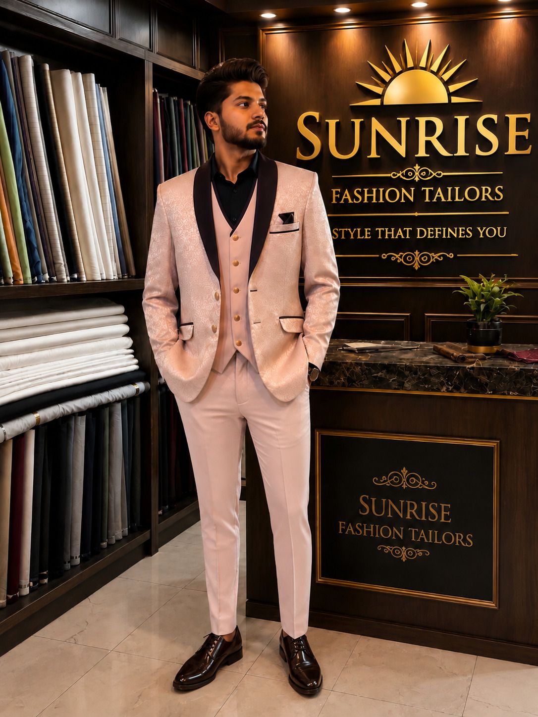 sunrisetailors Men 3PC SUITS Printed, Self Design, Solid Suit-picture-42