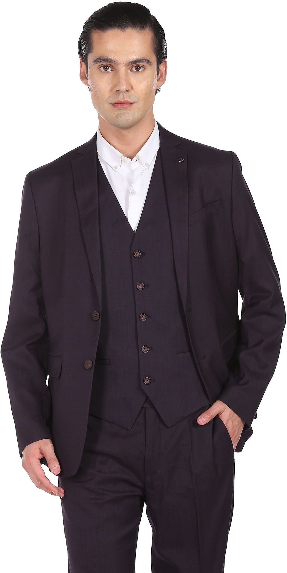 Men Body Tailored Suit Checkered Suit-image-8
