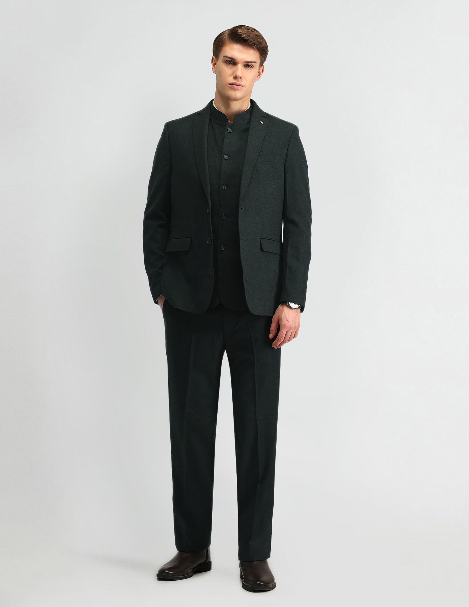 arrow Men 3-piece Solid Suit-picture-45