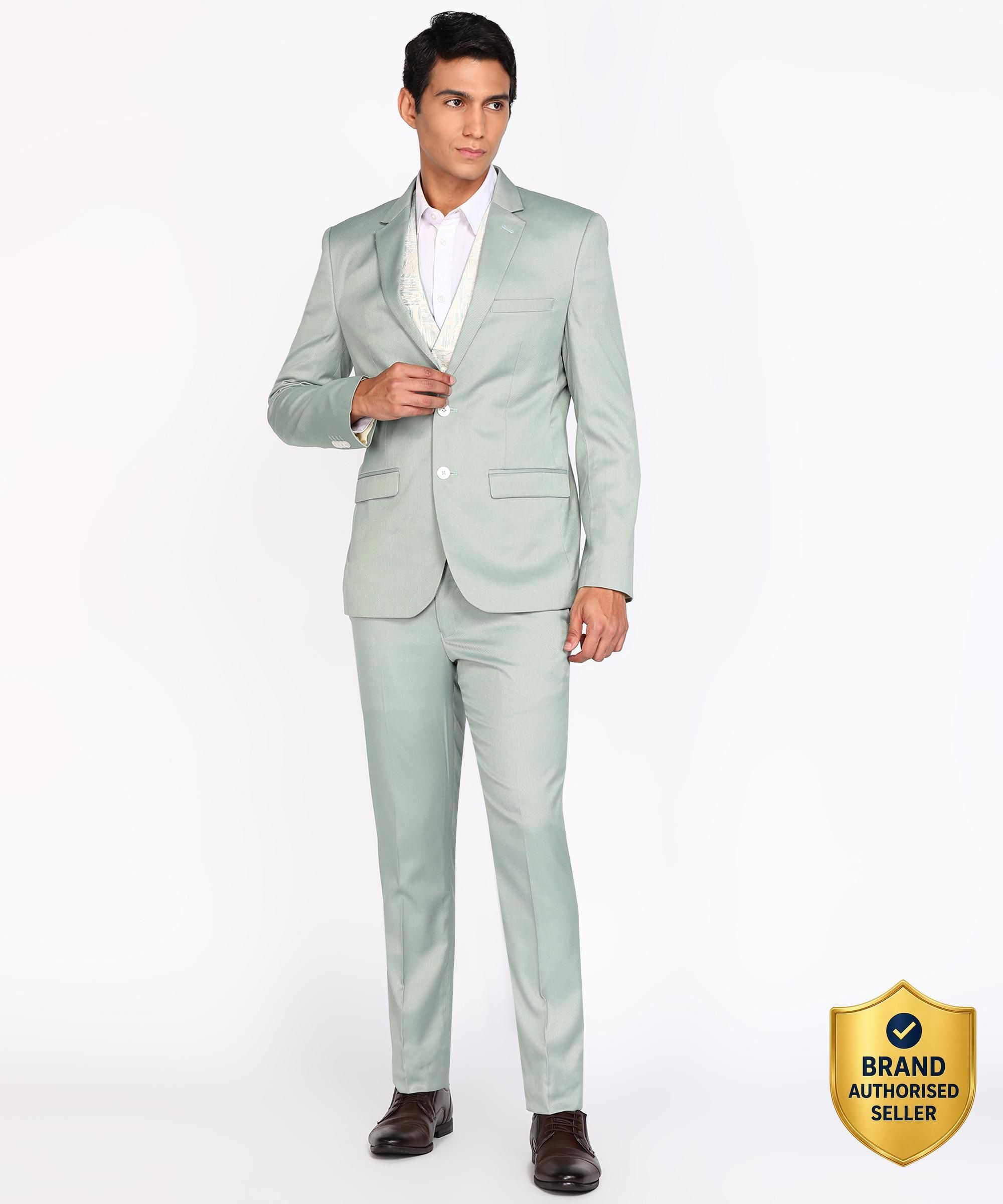 park avenue Men 3 PC Suit Self Design Suit-picture-39