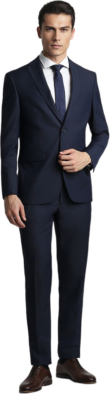 peter england Men Tuxedo Style Checkered Suit-picture-39