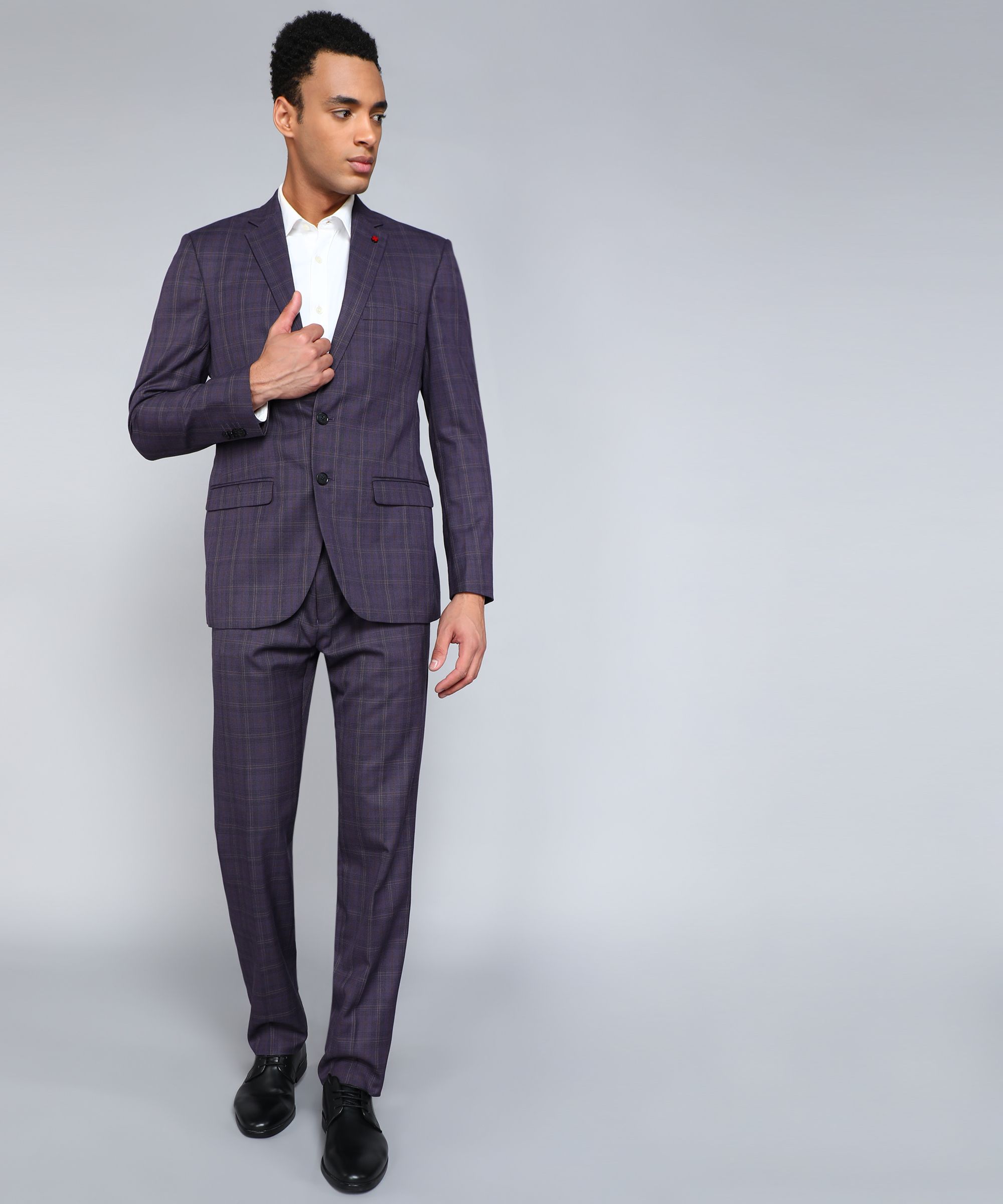 raymond Men SB 2BTN NOTCH LPL SUIT-2PCS CNTP FIT Checkered Suit-picture-28