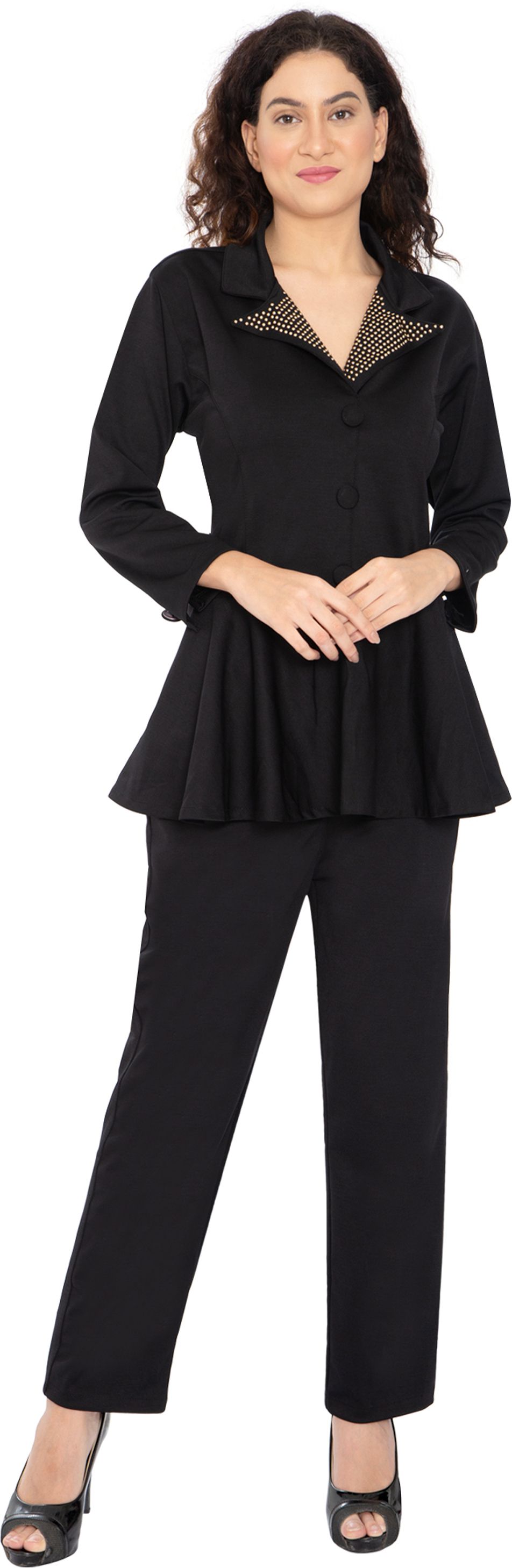 Women Tunic and Trouser Set Solid Suit